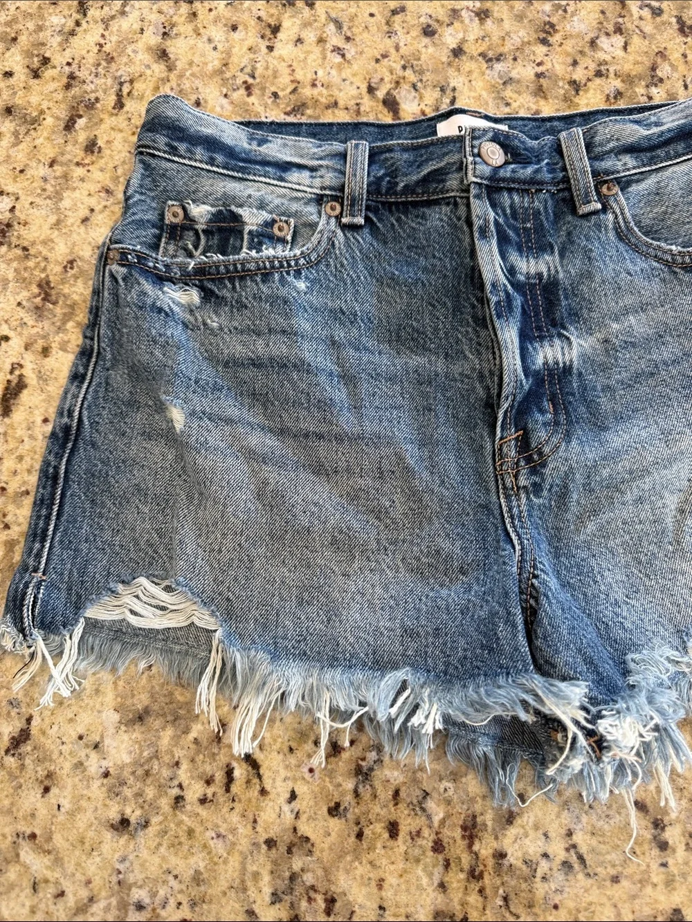 Denim Cutoff Shorts - Blue Distressed Women’s Shorts
